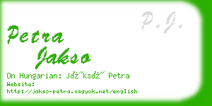 petra jakso business card